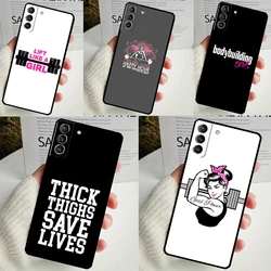 Fitness Girl Gym Case For Samsung Galaxy S24 S23 Ultra S22 S20 FE S21 FE Note 10 20 S8 S9 S10 Plus Cover