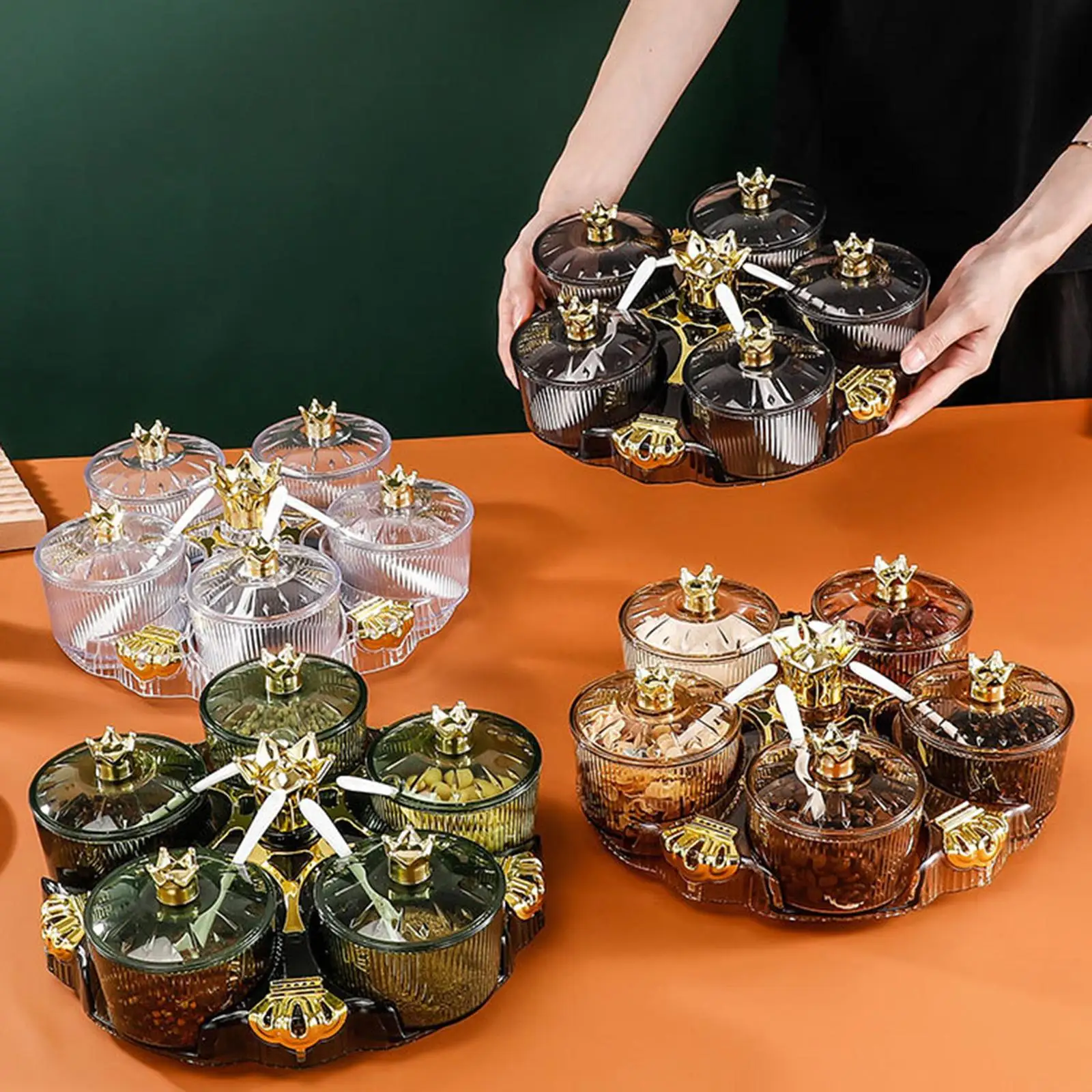 Serving Plate Dry Fruit Tray Multipurpose Nut Bowl Storage Box Appetizer Tray for Household Wedding Birthday Presents Kitchen