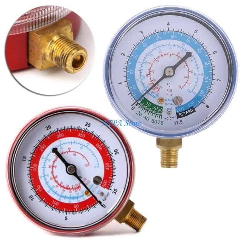 

U13C New Air Conditioner R404 R134A R22 Refrigerant Low Pressure Gauge PSI KPA Blue