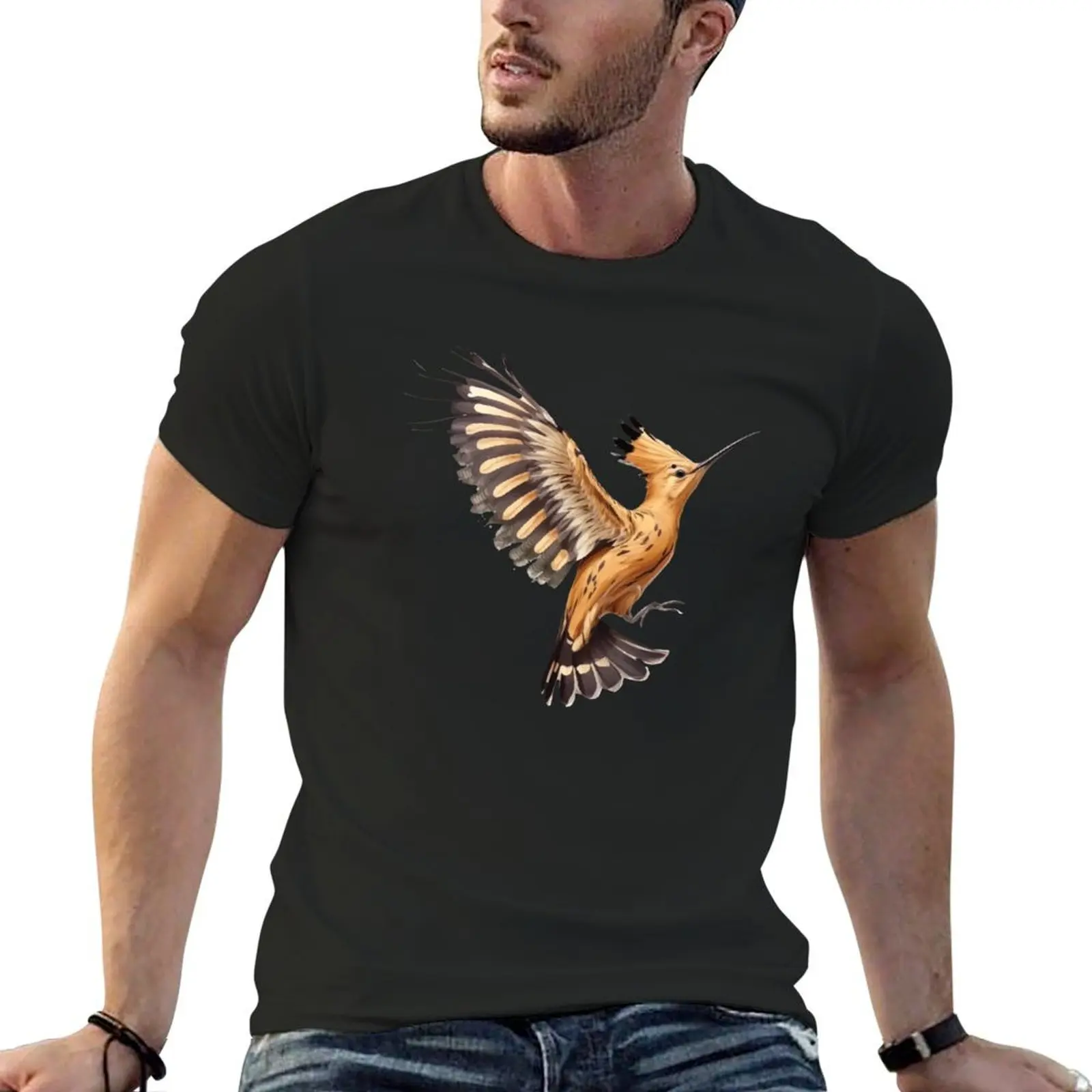 Hoopoe flying, hoopoe bird flying, bird flying T-Shirt Blouse anime tshirt vintage anime shirt anime t shirts men clothes