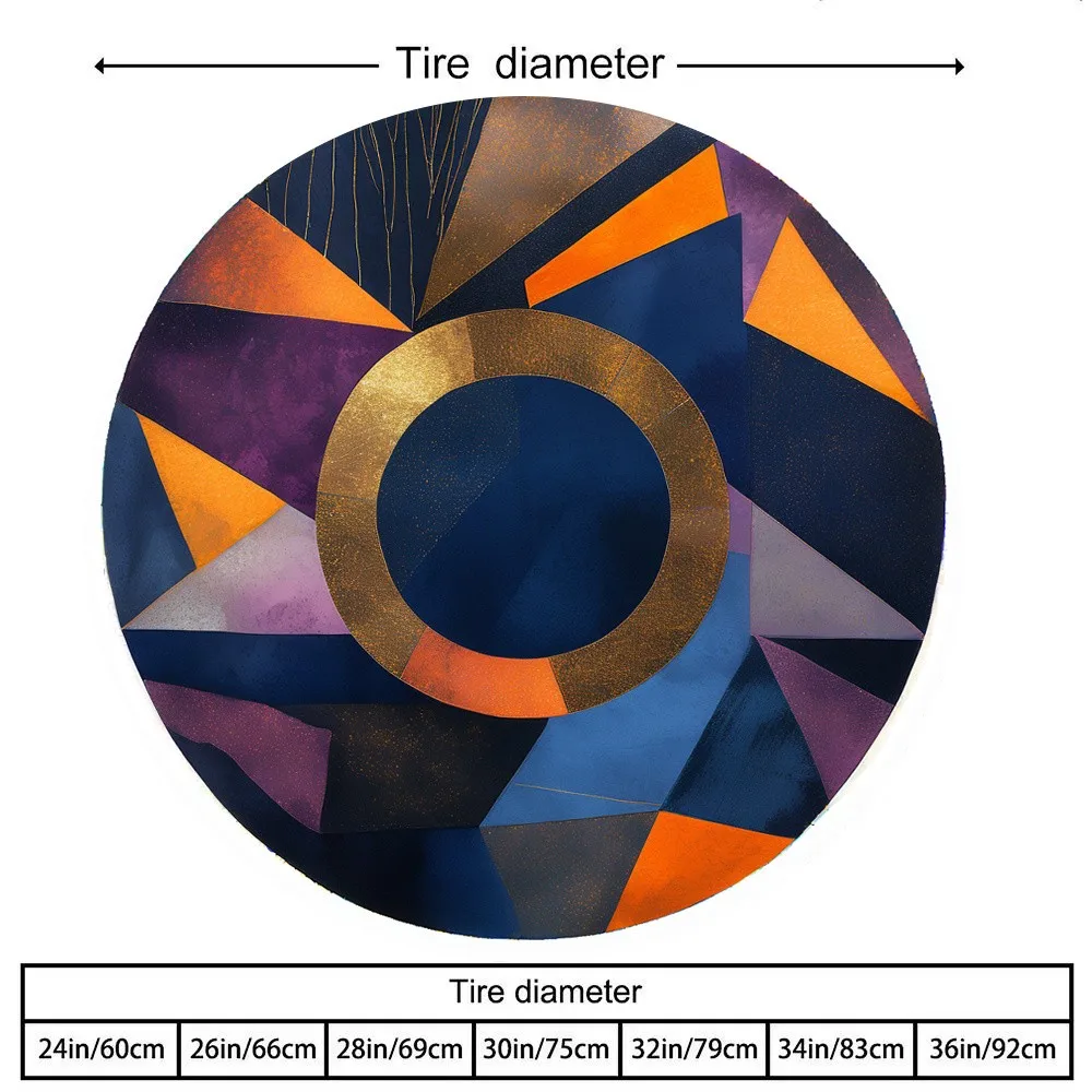 

Modern Geometric Abstract Tire Cover Polyester Durable Water Resistant Wheel Protector for SUVs Trucks