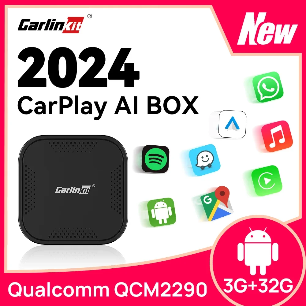 iBox Pro CarlinKit Mini CarPlay Ai Box Qualcomm 2290 3G+32G Wireless Android Auto&CarPlay Dongle For Netflix IPTV Smart TV Box