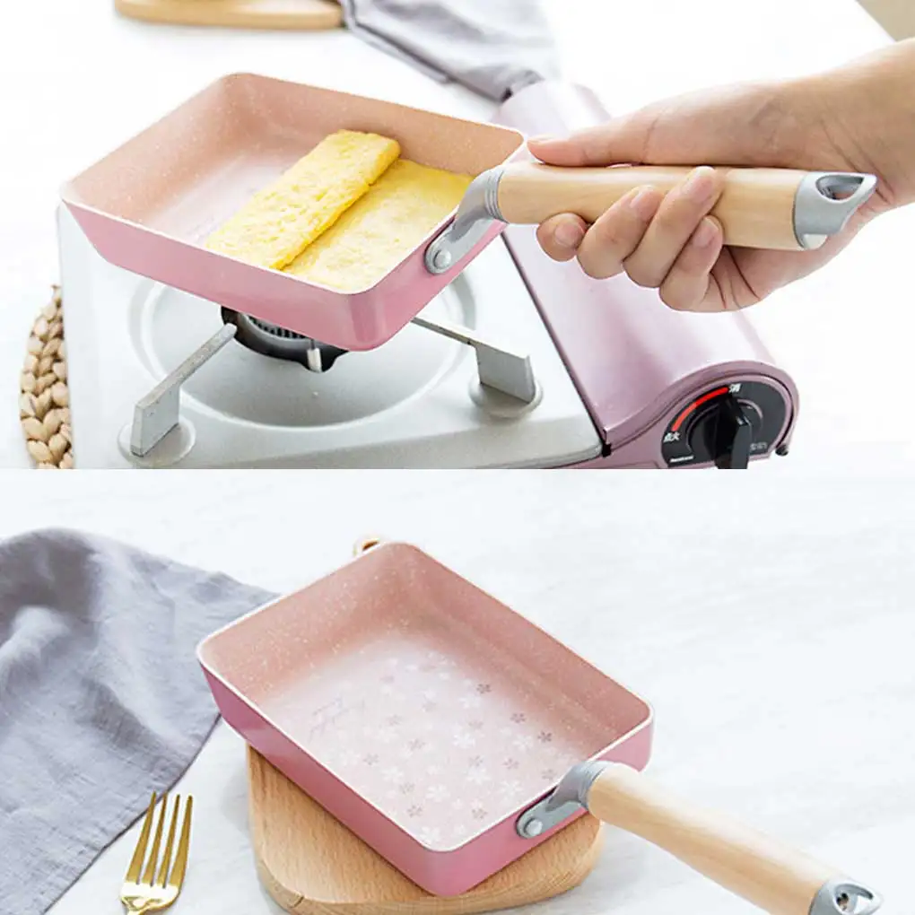 

Сковорода для яиц тамагояки с антипригарным покрытием, прямоугольные сковороды, блинная кастрюля, кухонные принадлежности