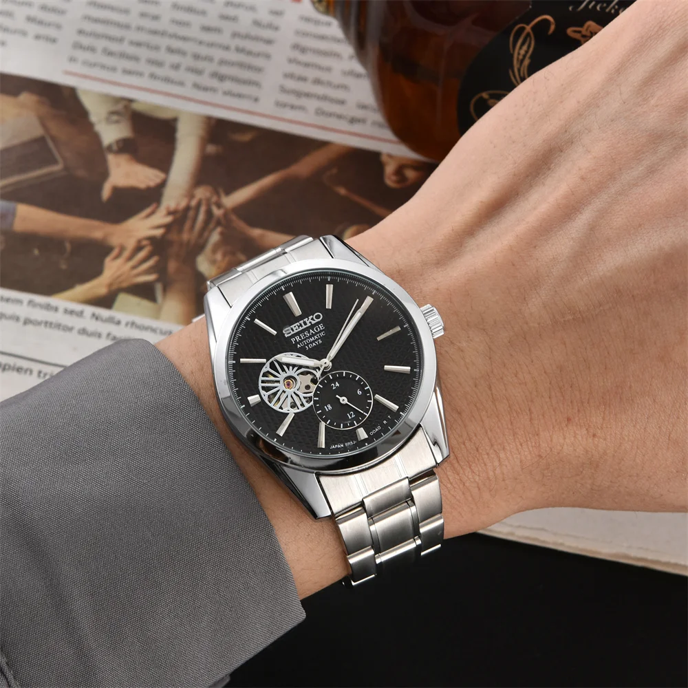 ساعة ميكانيكية للرجال من Seiko ، ساعة عمل بسيطة ، طراز Boss ، ساعة أوتوماتيكية عالية الجودة AAA ، تأتي مع صندوق أصلي ، Plus 13 EUR