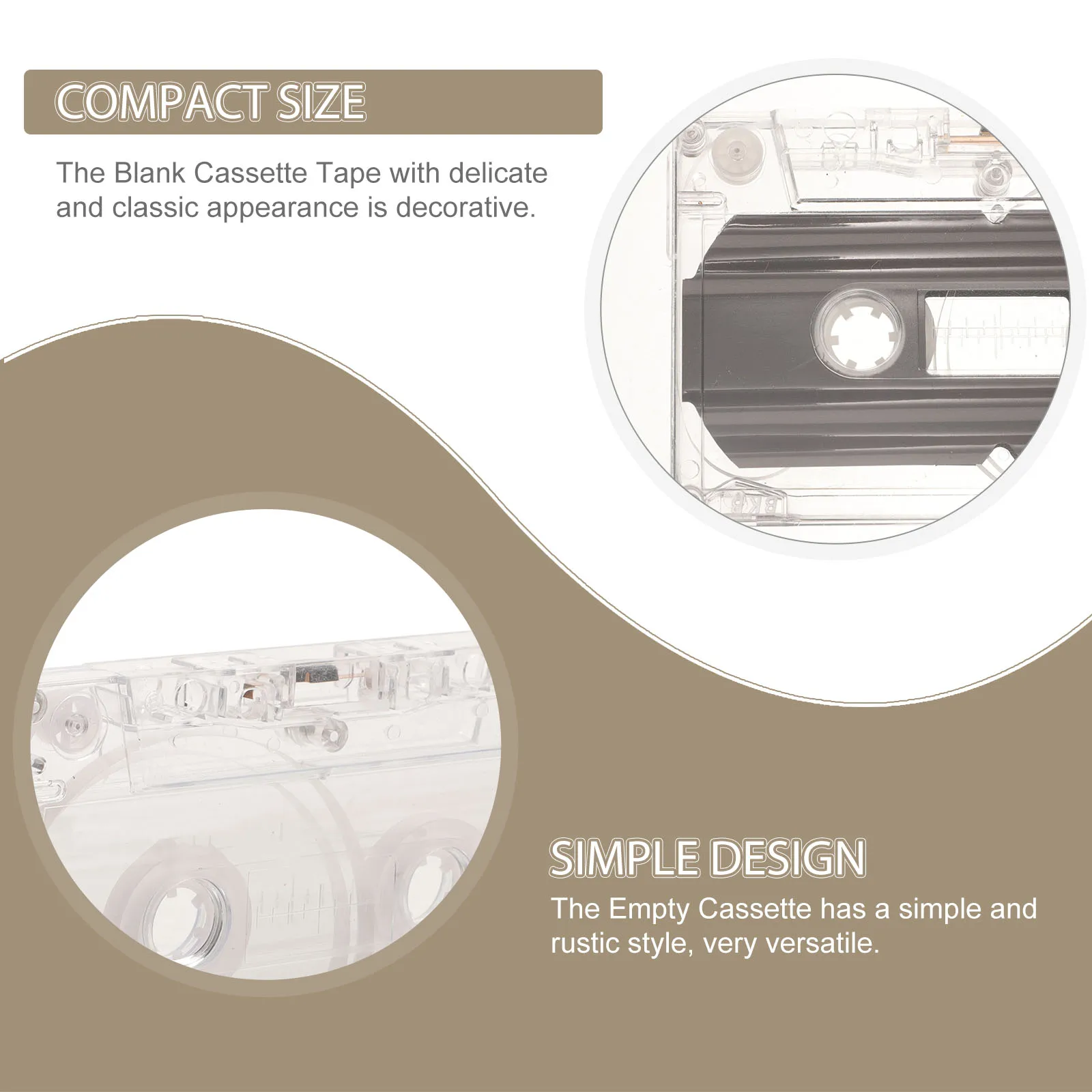 

6Pcs Colorful Blank Cassette Tape Decorative DIY Craft Supply for Room Study Living Space Vintage Style Accessory