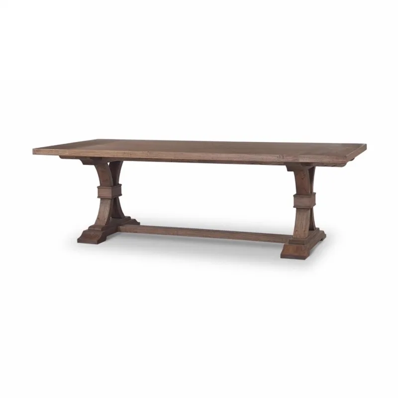 

American retro all-solid wood dining table household meal European living room long table log simple old tea negotiation table