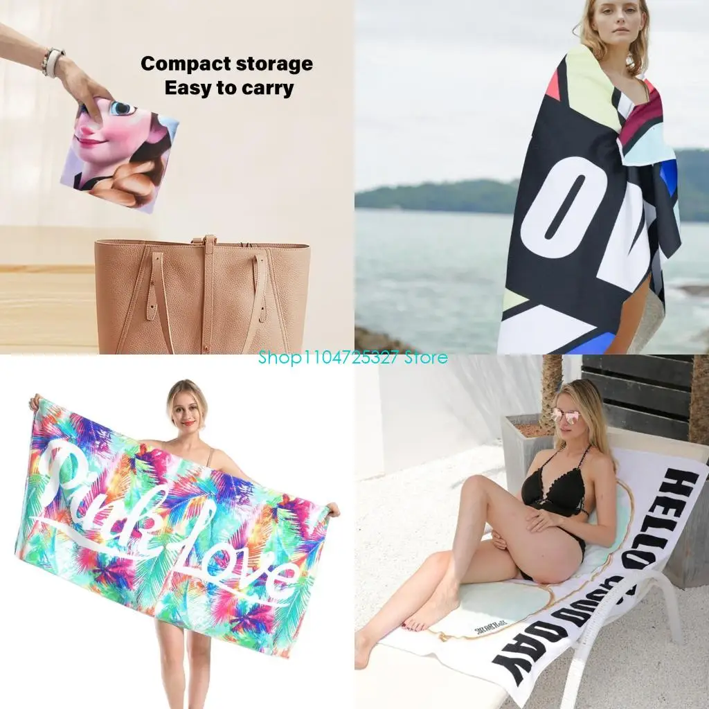 

D8KF Fast Drying Sand Proof Towel Soft Print Designs Portable for Gym Yoga Vacation