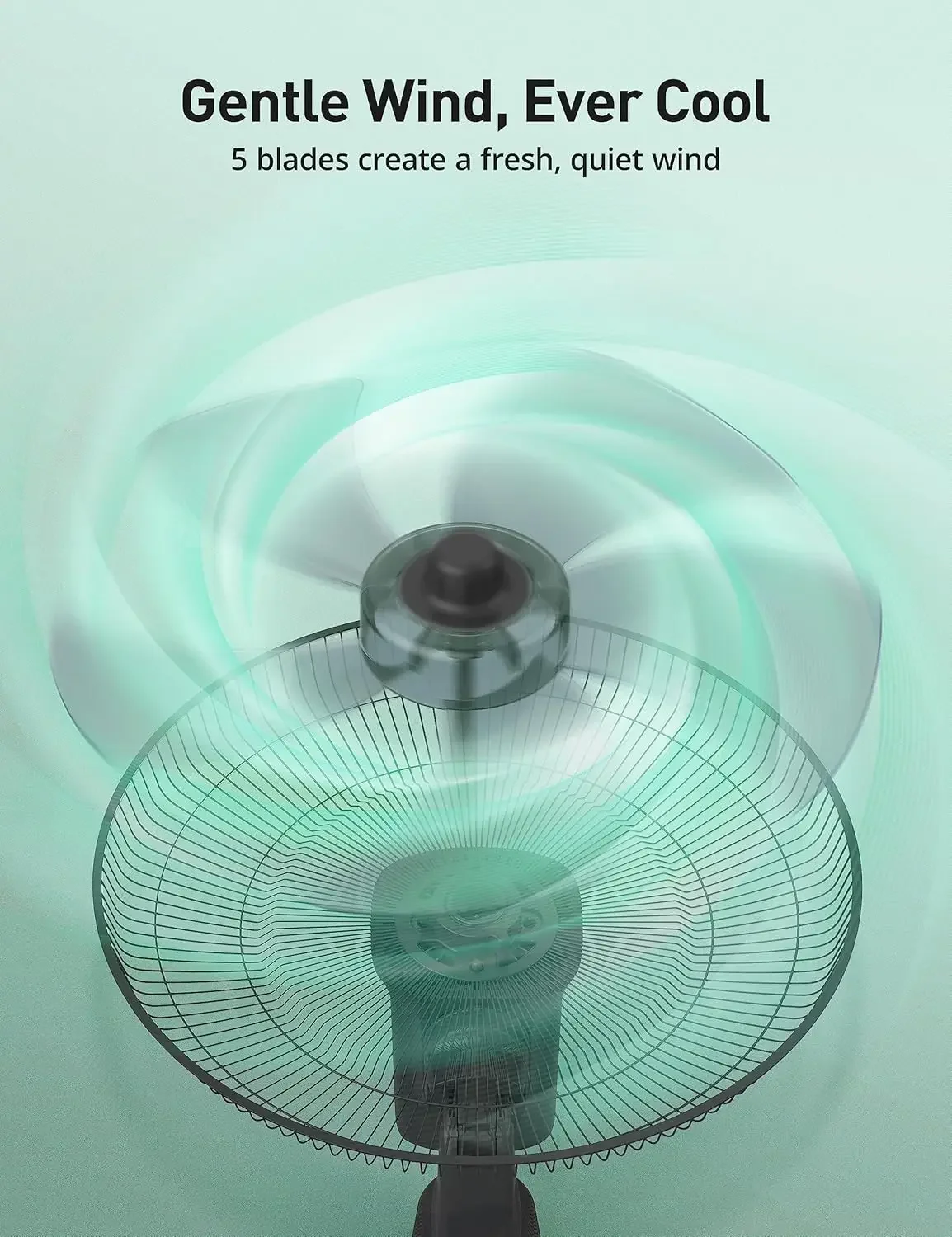 RHÔNE Wall Mount Fan with Remote,16 Inch Wall Fan with 5 Blades, 5 Speeds, 8 Hour Timer, 90° Oscillating Quiet Wall Fan with Rem