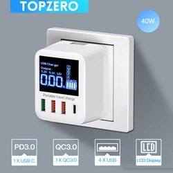 40W USB Charger QC3.0 PD Fast Charger Adapter Portable Travel  Phone Charger Type C USB C Charger For iPhone 12 X Xiaomi Samsung