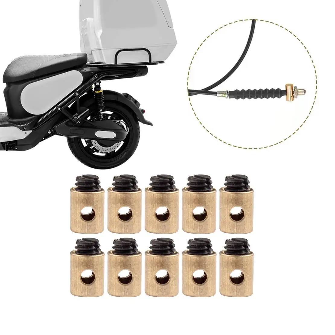 10Pcs Nipples Throttle and Clutch Cable Stop Bolt Pin fit for Motorcycle ATV Pit Dirt Bike