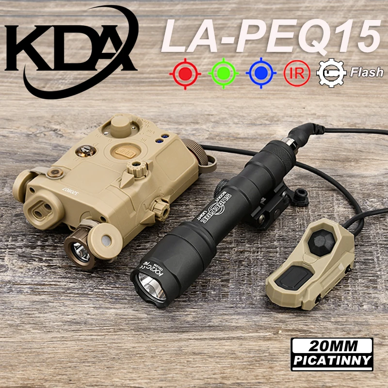 

Tactical PEQ 15 Red Dot Green Blue IR Laser&M300 M600 Surefir Flashlight& AXON Dual Function Pressure Switch For Airsoft Hunting