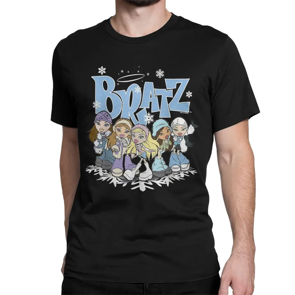 Bratz Winter Wonderland Group Shot T Shirt Men Oversized Graphic Funny T-Shirts O Neck Tee Shirt Short Sleeve Clothing Plus Size