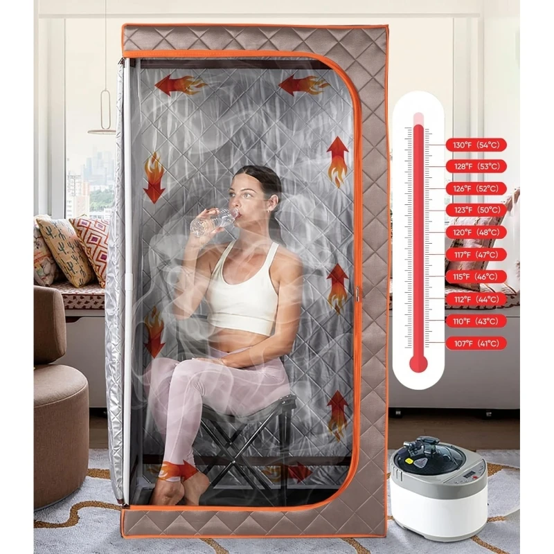 Sauna 4L Steam Sauna Personal Sauna Spa Box with Foldable Chair for Home Relax