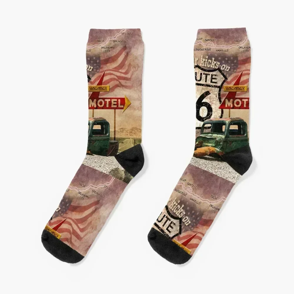 

Get your Kicks on Route 66 Socks Argentina Running japanese fashion summer Socks For Man Women's