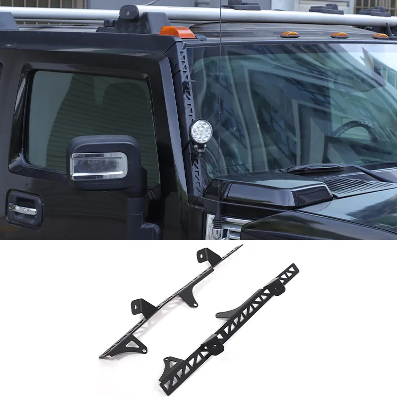 

Для Hummer H2 H3 2003-2009 углеродистая сталь автомобильное лобовое стекло A-стойка кронштейны для прожекторов светодиодные рабочие фары крепления держатель аксессуары