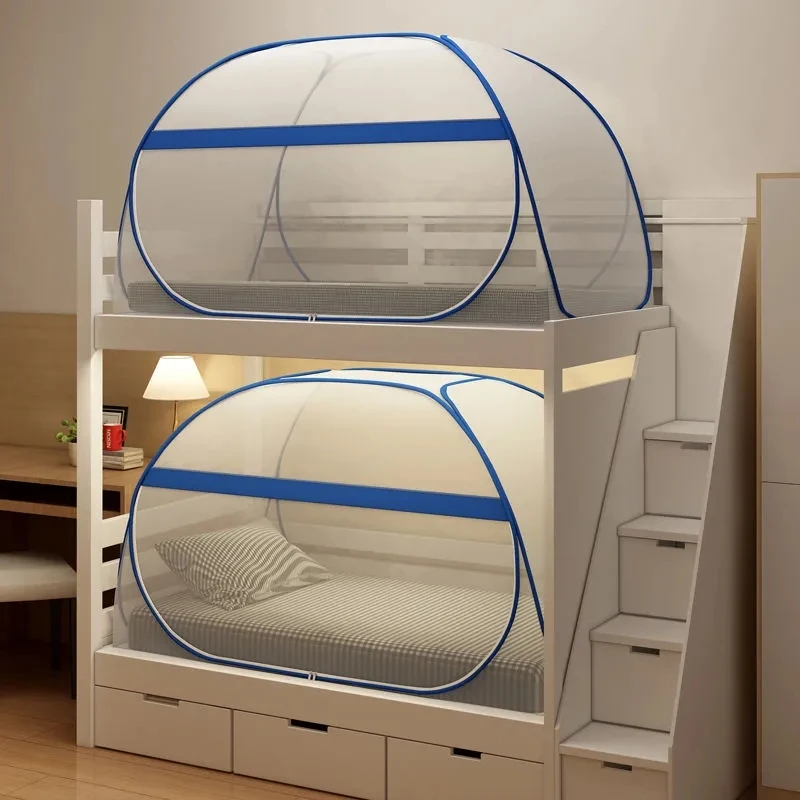 Children's Bunk Bed Mosquito Net Student Dormitory Full-Bottom Yurt Mosquito Net Single Three Door Collapsible Bed Mosquito Net