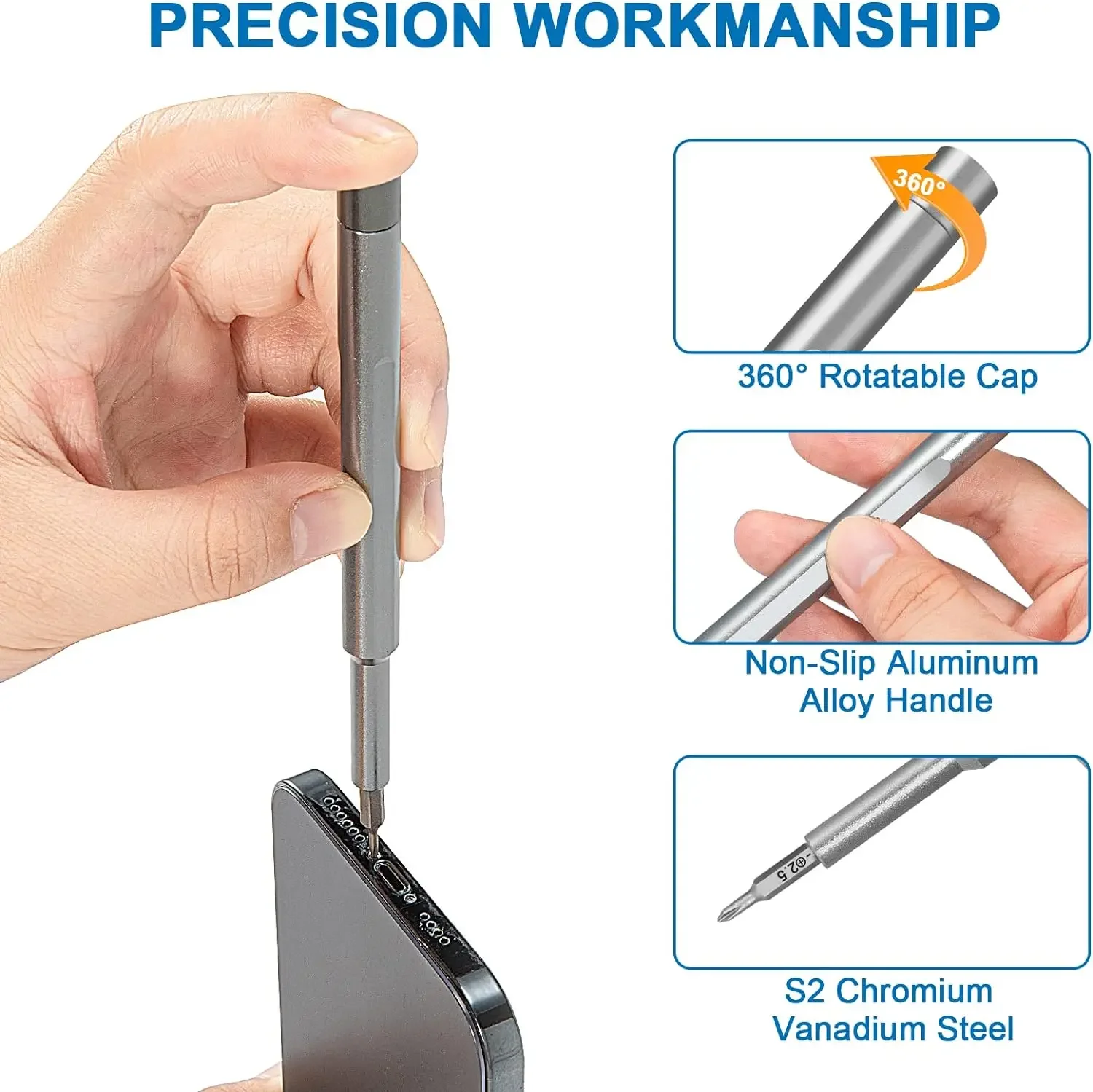 24 in 1 Premium Precision Screwdriver Set  Small Screwdriver Set with Phillips Head & Flathead Magnetic Mini Screwdrivers Kit