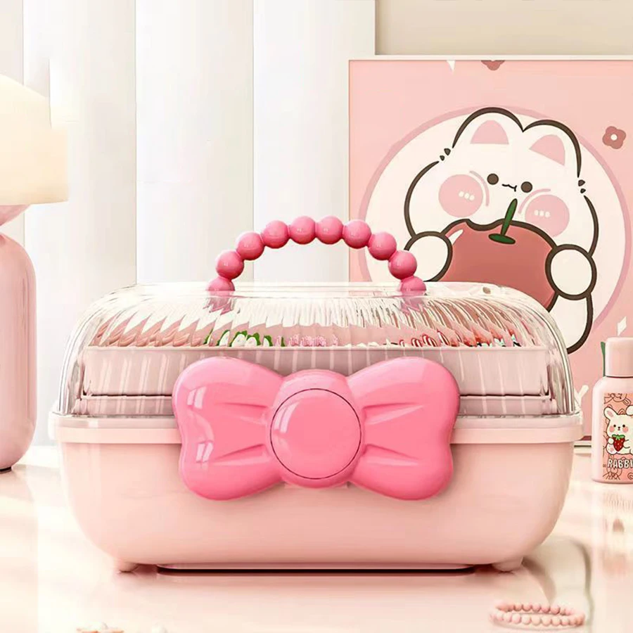 1Pc, a Three-Layer Large-Capacity Accessory and Jewelry Storage Box, Suitable for Storing and Displaying Jewelry. Transparent