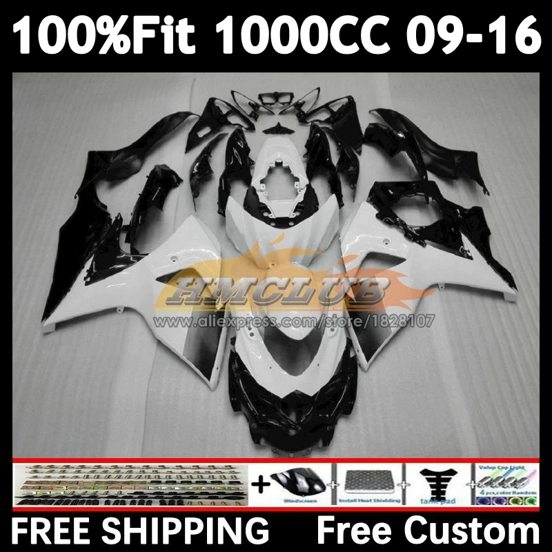 Injection Body For SUZUKI white gloss GSXR-1000 K9 1000CC 2009 2010 2011 2012 30No.006 GSXR 1000 CC GSXR1000 13 14 15 16 Fairing