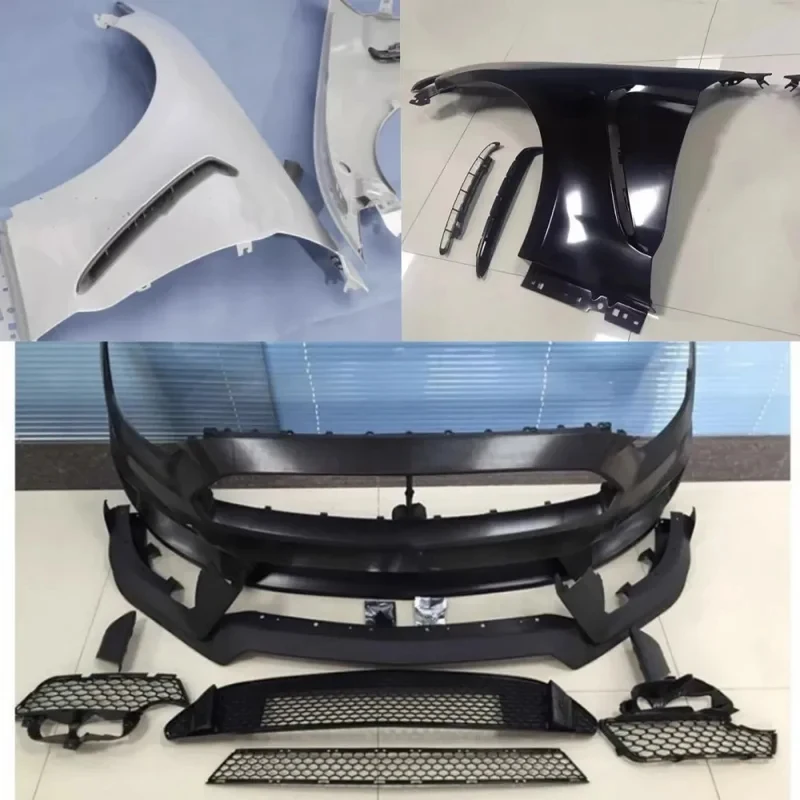 

GT350 Style Body Kit Front Bumper Lip Grille Fog Lamp Frame Fender Eyebrow Fit Mustang Exterior Modification Parts