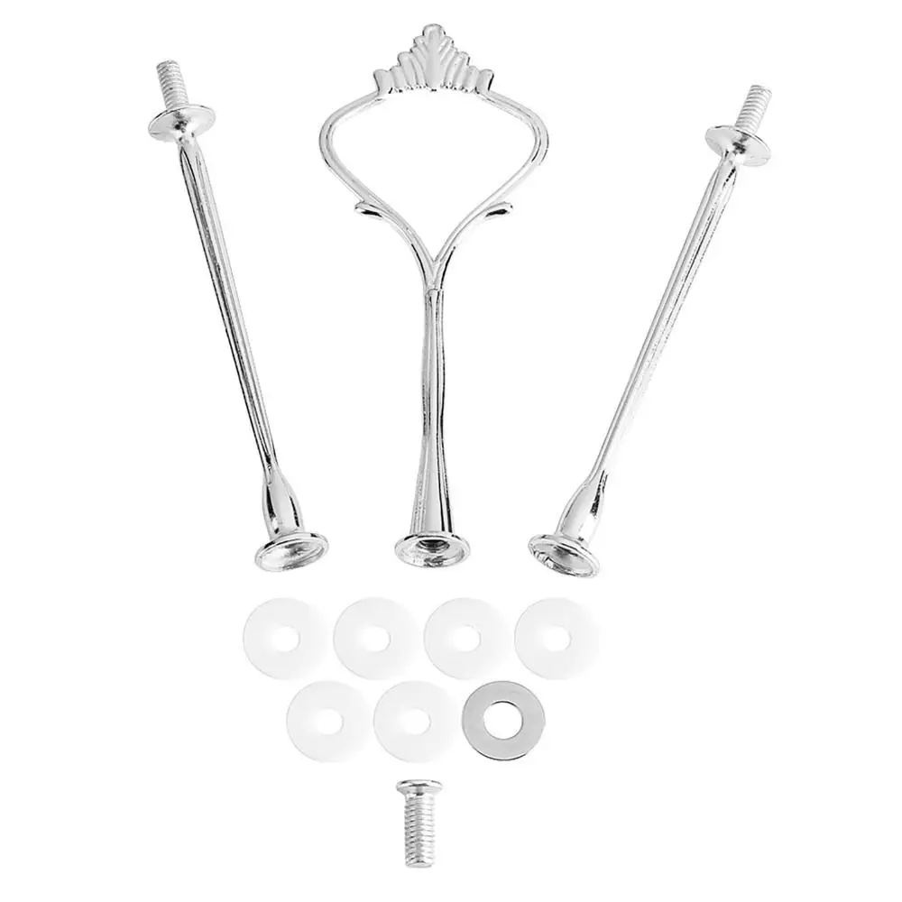 Zinc Alloy Cake Stands 2 Tiers 3 Tier Crown Handle Cupcake Display Holder Gold Silver Spacer Washers Multi Level Cake Stand