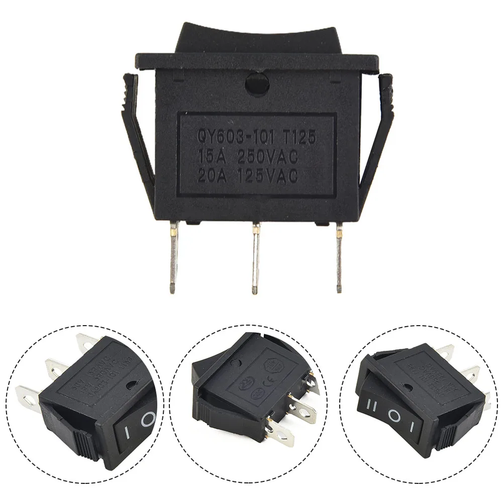 Self-locking Rocker Switch ON-OFF 2 Position 3 Pin Electrical Equipment With Light Power Switch 16A 250VAC  For Car Dash Boat