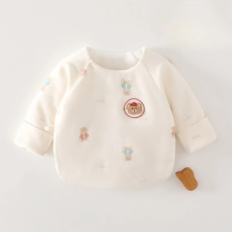

Autumn and Winter Newborn Boneless Cotton Half-back Clothes Newborn Clothes Warm Baby Monk Clothes Baby Clothes