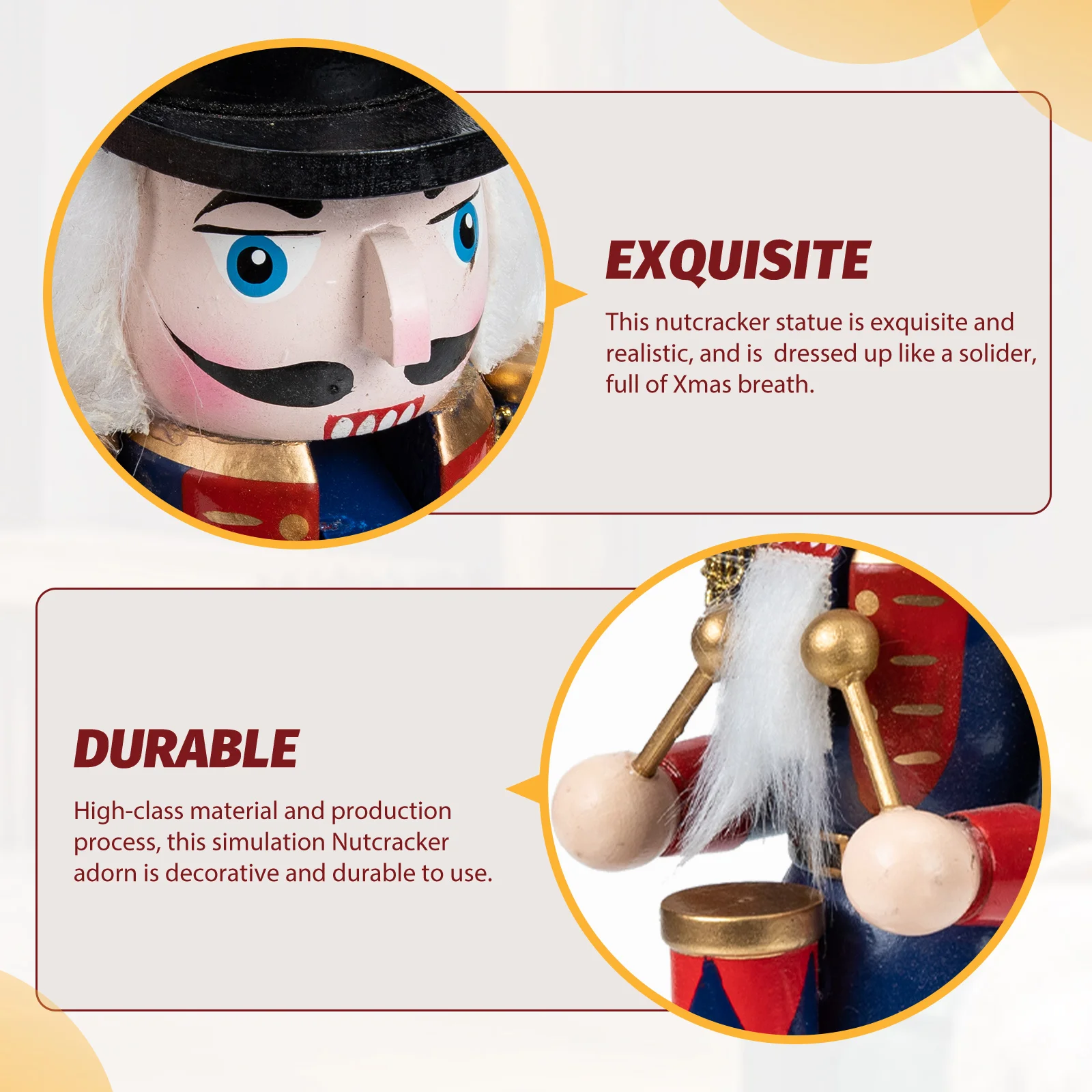 

Adorable Nutcracker Decoration Xmas Nutcrackers Wood Soldier Design Christmas Tabletop Ornament Cheerful Ambiance