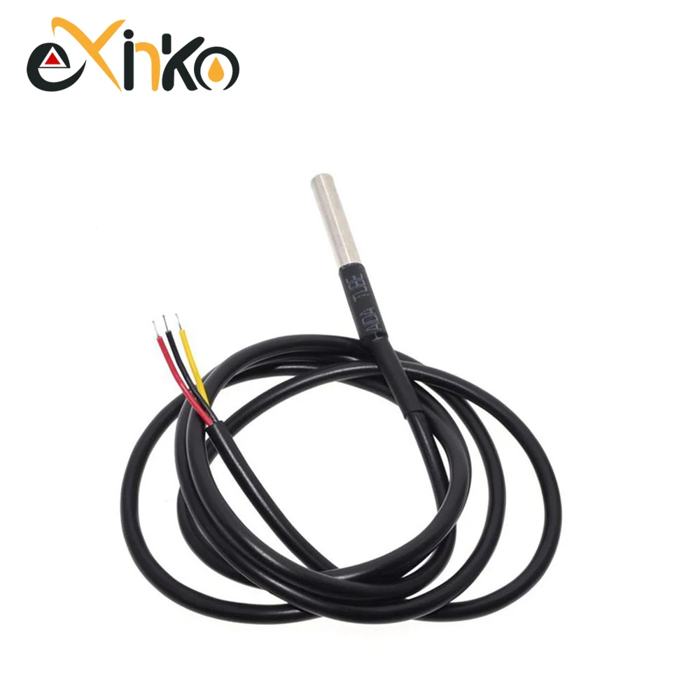 5pcs DS1820 Temperature Sensor Waterproof DS18b20 Temperature Probe 1M 2M 3M 5M Temperature Sensor 18B20 For Arduino DIY Kit