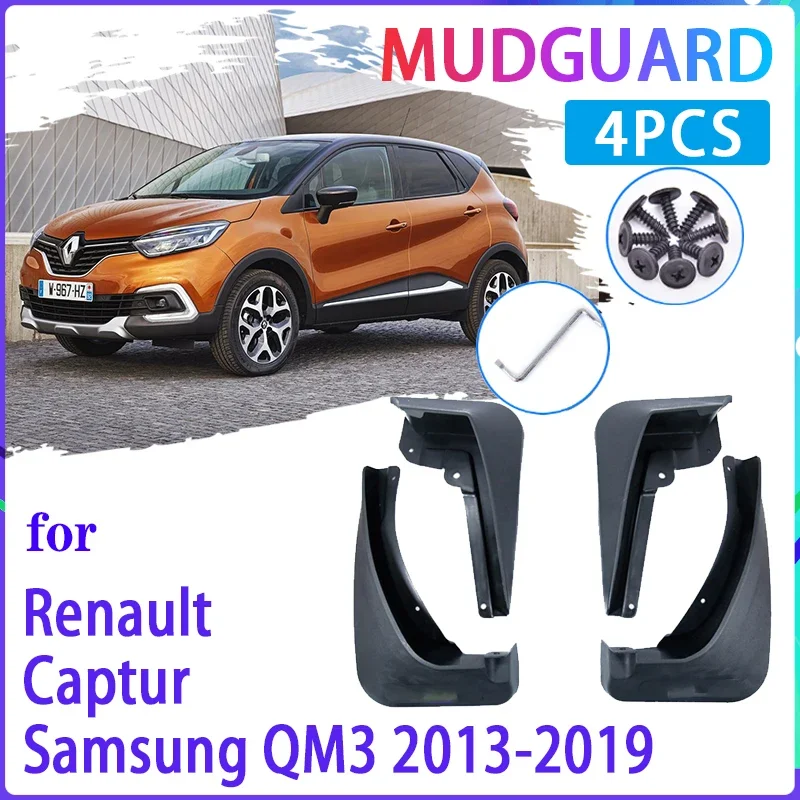 

4 шт. Автомобильные Брызговики для Renault Captur Samsung QM3 2013 ~ 2019, брызговики, автомобильные аксессуары