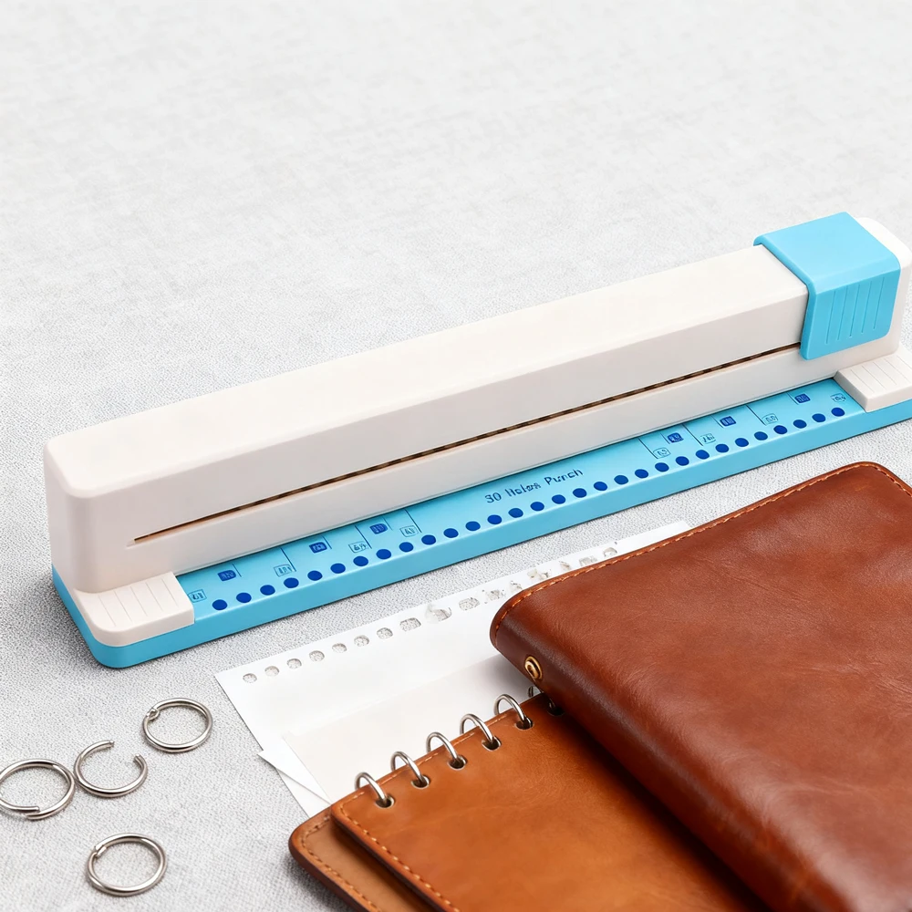 

30 Hole Multi-Hole Punch Portable Hand Pushed Binding Punch for Loose Leaf Paper/Card DIY Scrapbook Notebooks & Office Supplies