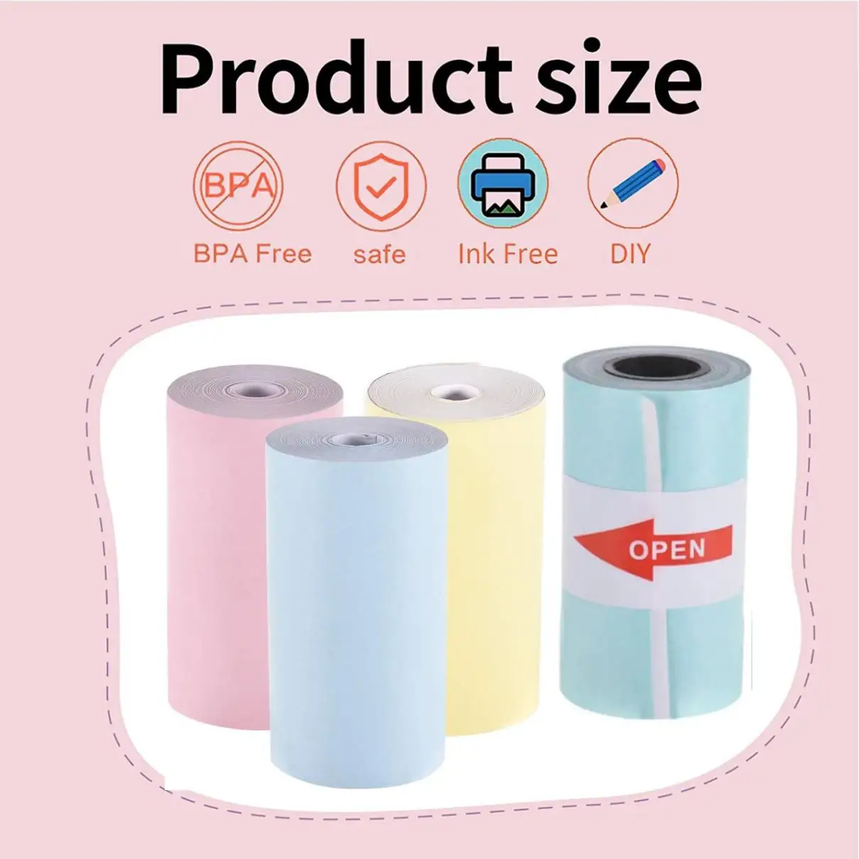 57*30Mm Thermisch Papier Kleur Wit Voor Kinderen Camera Instant Printer En Kids Camera Afdrukken Papier Vervanging Accessoires par