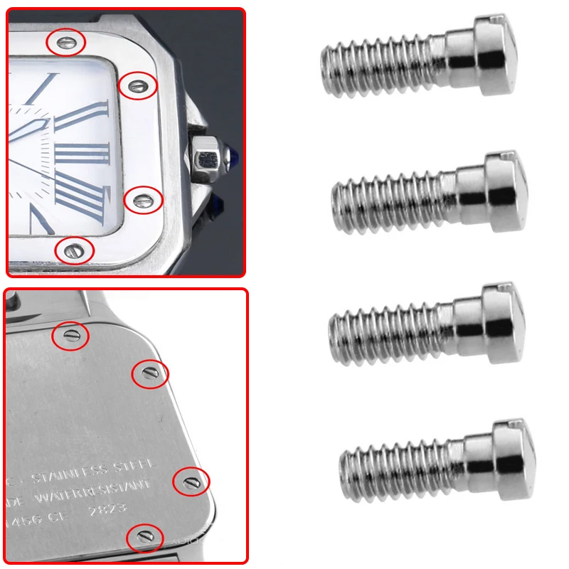 Watch Screw repair accessories for Cartier Santos Series watche front cover or back cover screws men women watches bezel screws