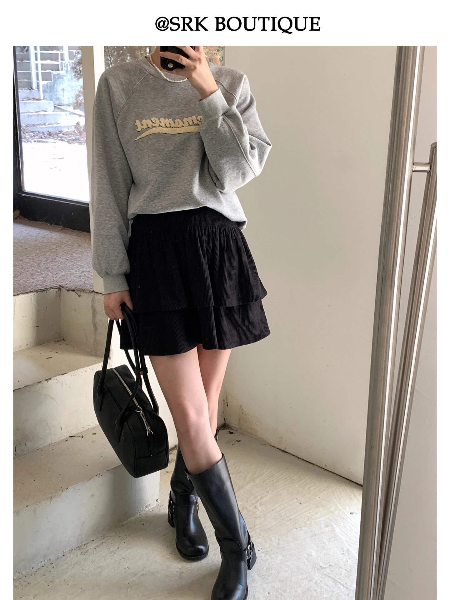 

Slimming High Waist A-Line Skirt SRK Women's Design Sense Double Layer Ballet ort Skirt Commute Simple Sle Polyester...