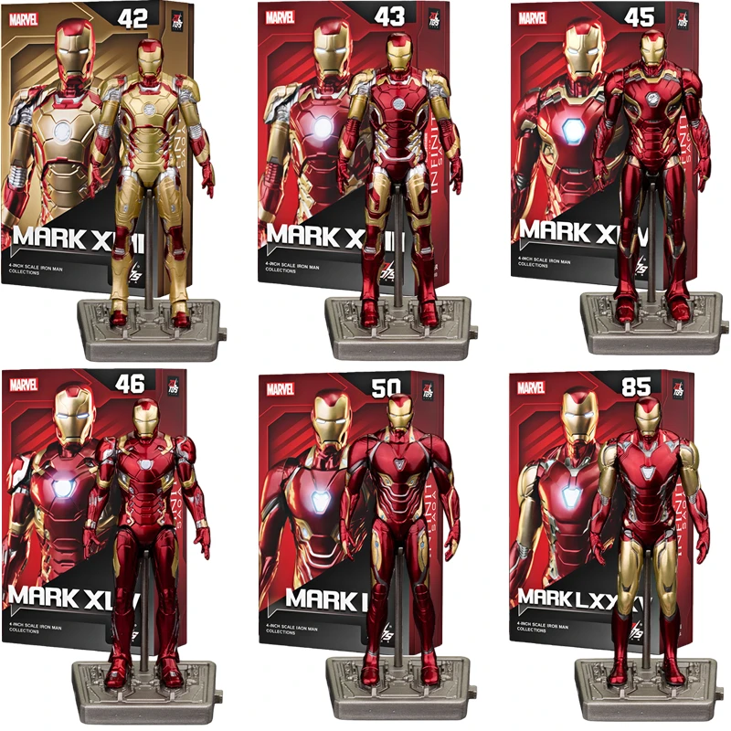 Figura de Ação Original ZDTDS do Homem de Ferro de 4 Polegadas MK42 MK43 MK45 MK46 MK50 MK85, Modelo Tony Stark da Marvel Legend Avengers, Presente