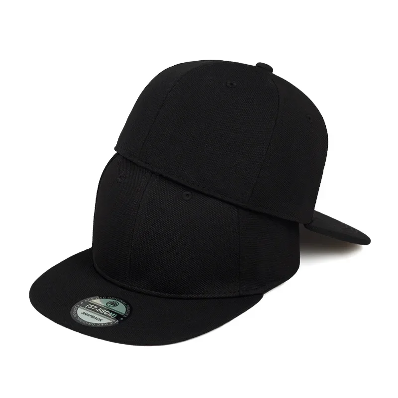 Men's Hip Hop Fitted Snapback Cap Adjustable Solid Color 57-58cm Baseball Hat for Small Face Adult Back Closure Style