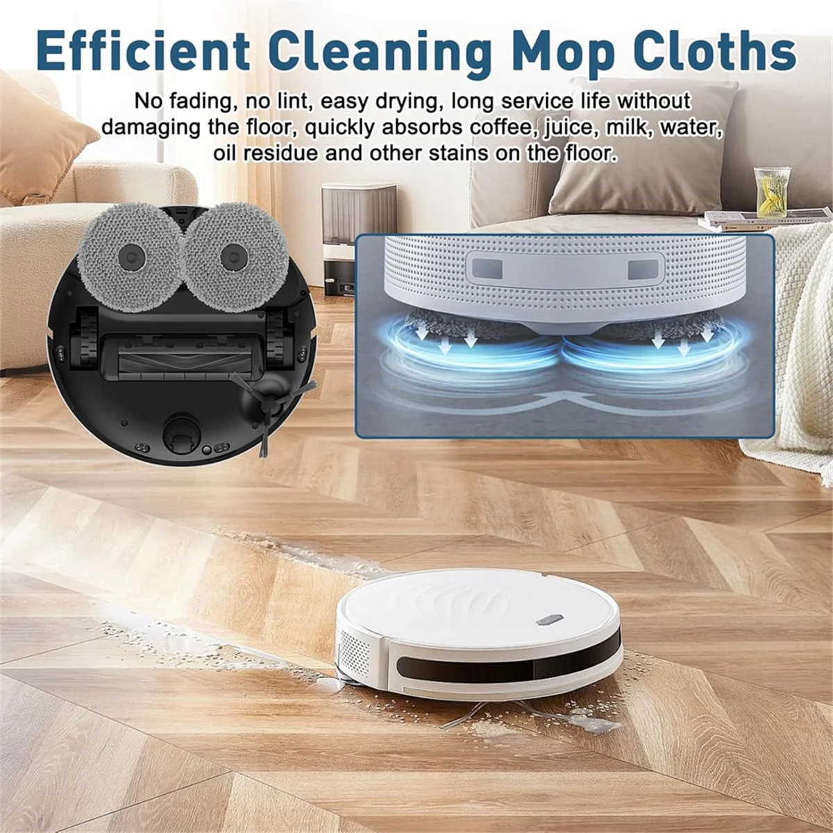 Untuk Roborock Qrevo Curve / P20 Pro / P10 penyedot debu, suku cadang pengganti penyedot debu Robot bantalan pel