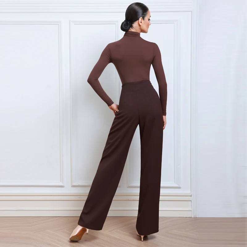 Abbigliamento da ballo femminile per donna, tango, competizione di danza moderna, abiti, collo alto, pantaloni da ballo a vita alta, top latino SL14721