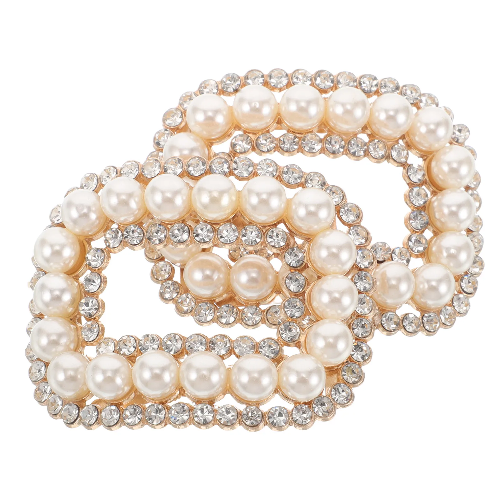 

1Pair Pearl Shoe Flowers Glittering Rhinestone Pearl Buckle Clips for Bridal Shoes Fancy Shoe Charms for Special Occasions