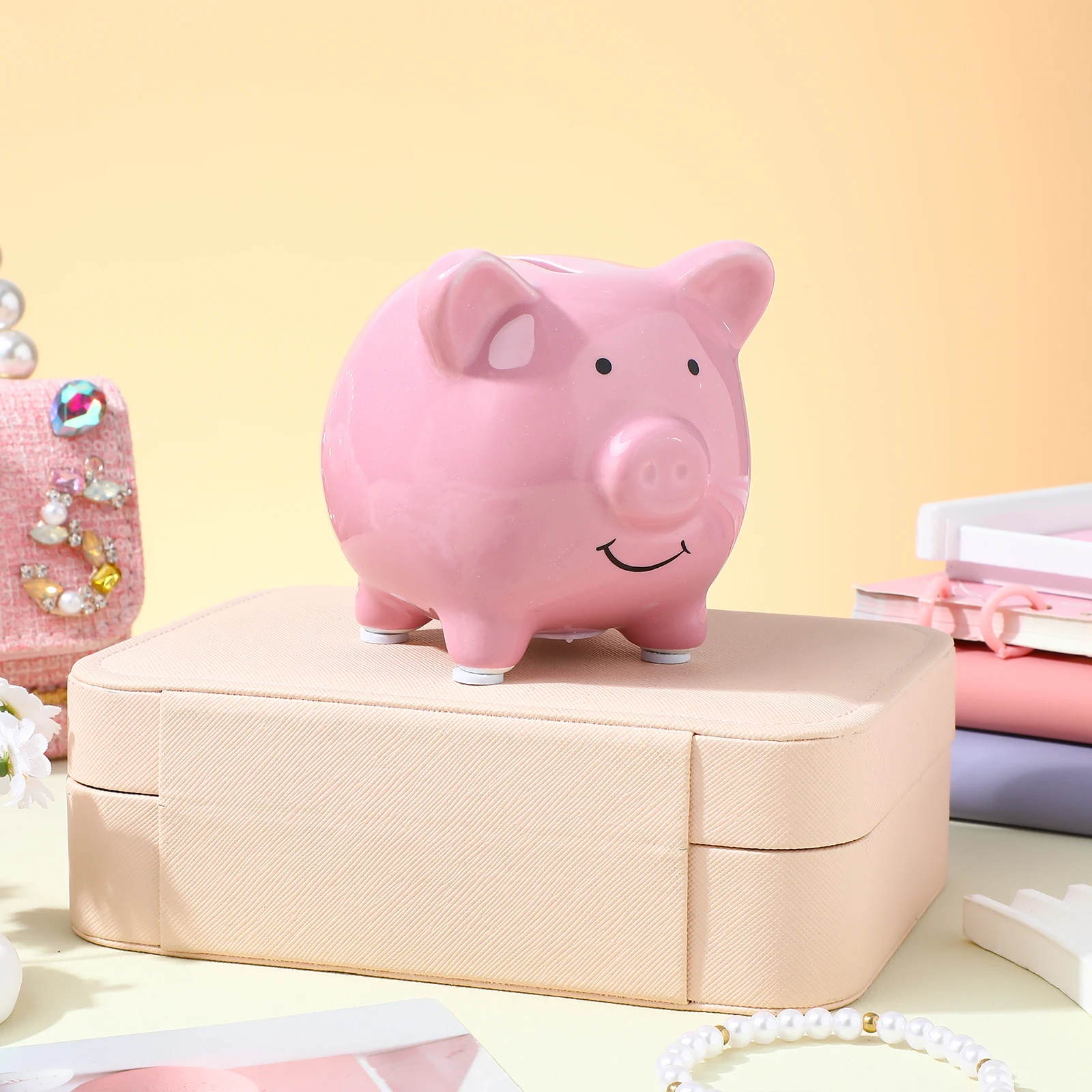 Cute Ceramic Piggy Bank Cartoon Animal Coin Pot Decorative Coin Jar Child Money Storage Bank For Birthday Christmas Gift
