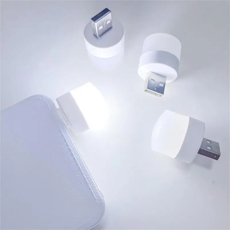 Night Light Small Round Reading Usb Mini Led Desk Book Lights Rechargeable Power Bank Charging Desk Lamp Bulb