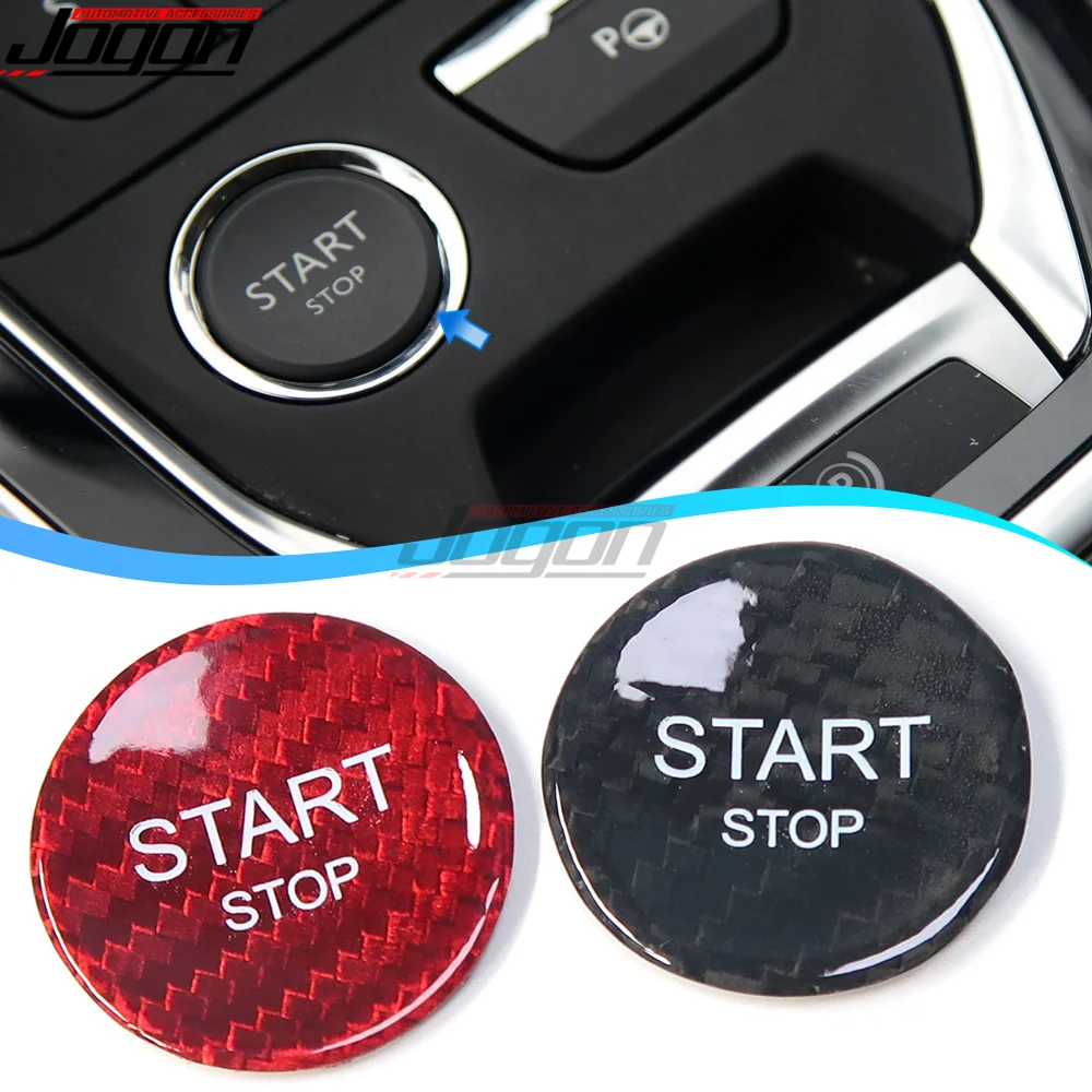 Real Carbon Fiber For Peugeot 308 408 508 3008 5008 For Citroen C3 C4 C5 DS3 DS4 DS6 Car Ignition Engine Start Stop Button Trim