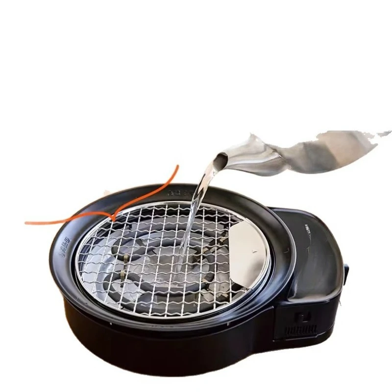 

Multifunctional cooking pot removable smoke reduction household cooking fried electric barbecue shabu hot pot New Year's goods