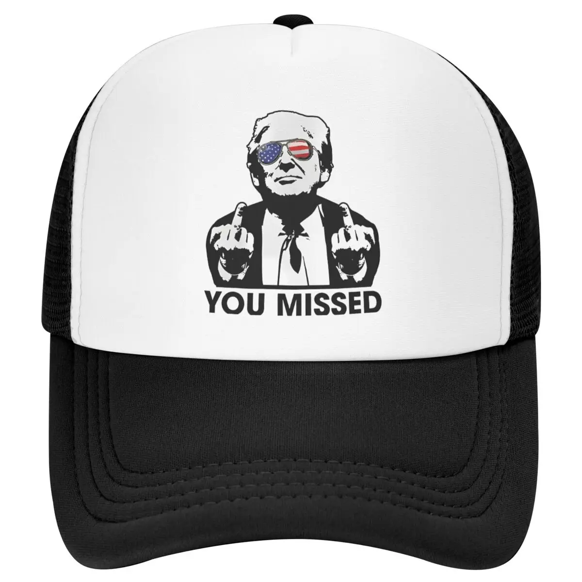 

Summer Breathable Shooting At Donald Trump Rally Mesh Caps Unisex Trump You Missed Adjustable Foam Trucker Hat