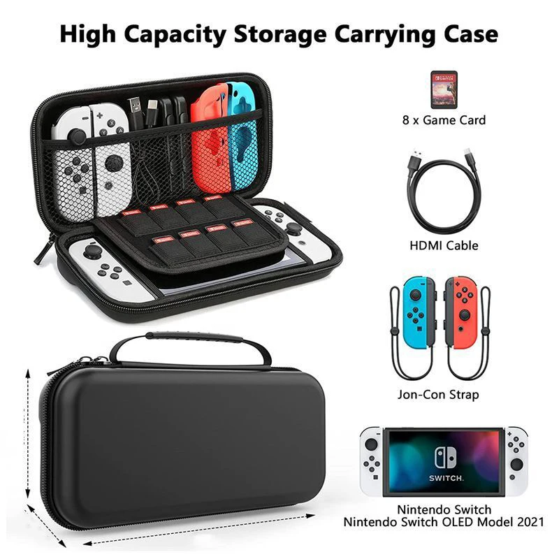 For Switch Lite Cord Storage Bag Portable Waterproof Hard Case Protection Nintendo Switch Gaming Machine Storage Bag Accessories