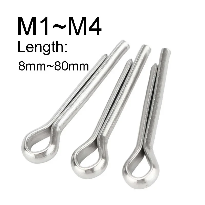 10~200PCS 304 Stainless Steel U-Cotter Pin M1 M1.2 M2 M2.5 M3 M3.2 M4 for Automotive Mechanics Car Garage Power Equipment Cars