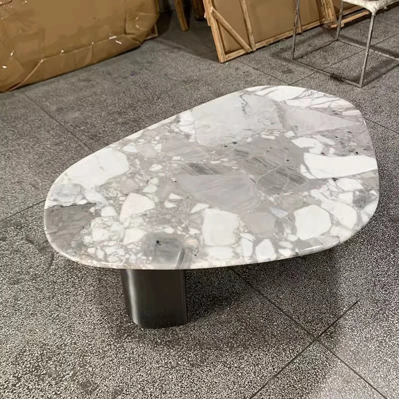 AA Living Room Marble Coffee Table Irregular Shaped Style Light Luxury High-end
