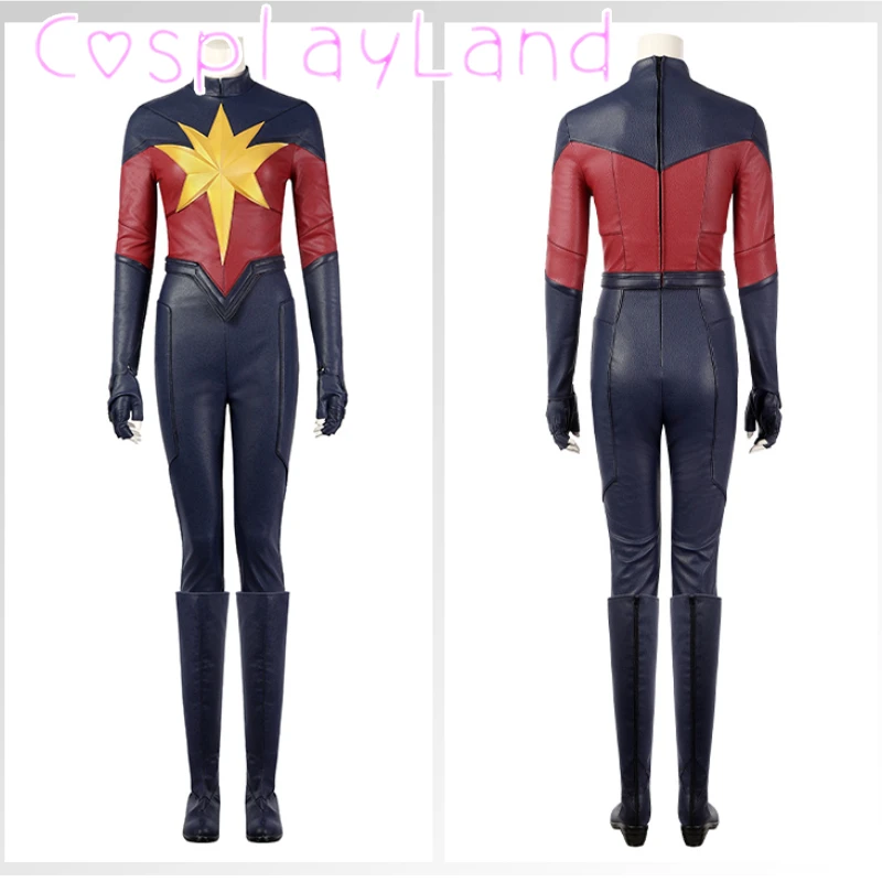 

Captain Carol Cosplay Costume Custom Made Heroine Top Pants Gloves New Superhero Outfit Halloween Masquerade Party Leather Suit