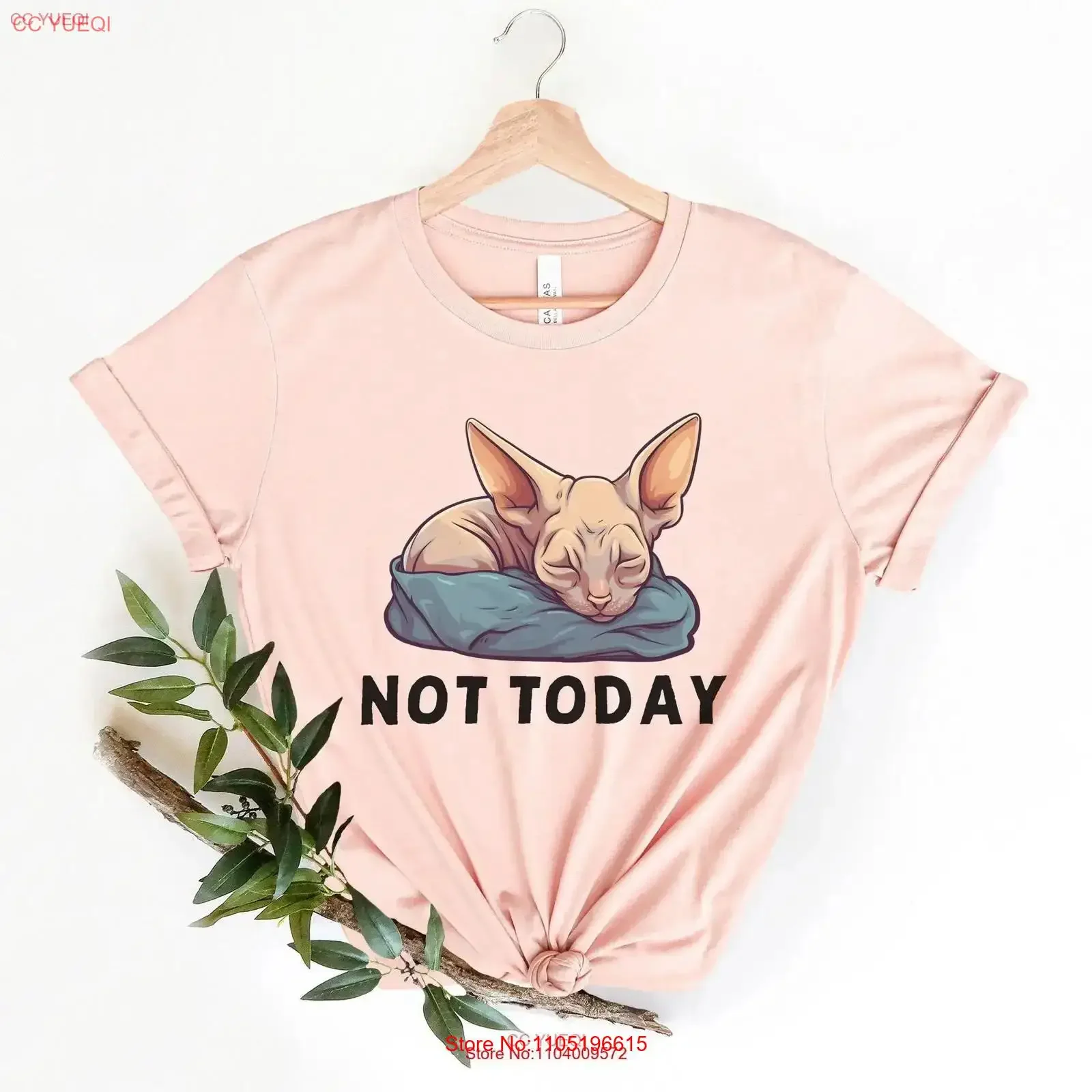 Sphynx CaT T Shirt Not Today Mom Birthday Dad Hairless vintage Washed Stretched Soft Unisex Top For Everyday Wear Slightly
