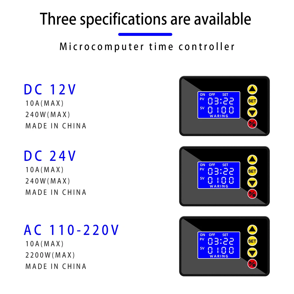 Programmable Digital Timer Switch Relay Control DC 12V 24V AC 110V 220V Time Controller Delay Relay Cycle Timing On/Off